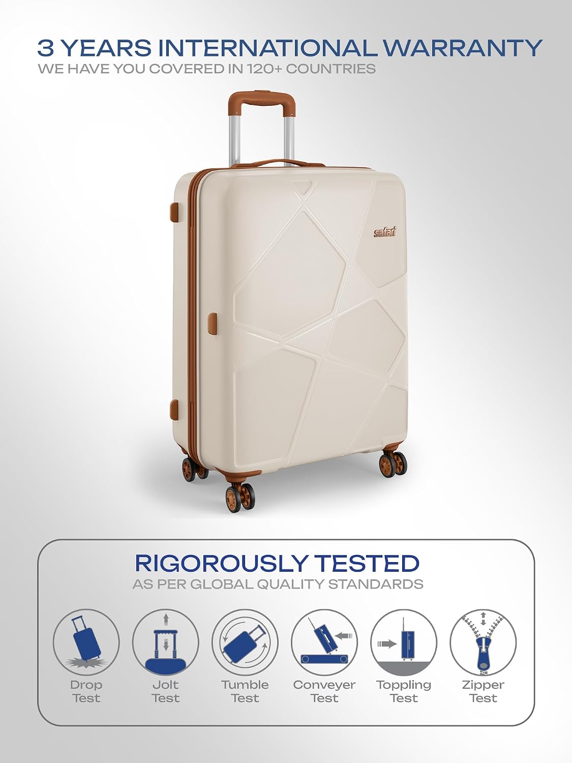 Safari Pentagon Pro 8 Wheels Set of 3, (Cabin + Medium + Large) Trolley Bag, Hard Case Polypropylene, 360º Wheeling Luggage, Suitcase for Travel, Trolley...