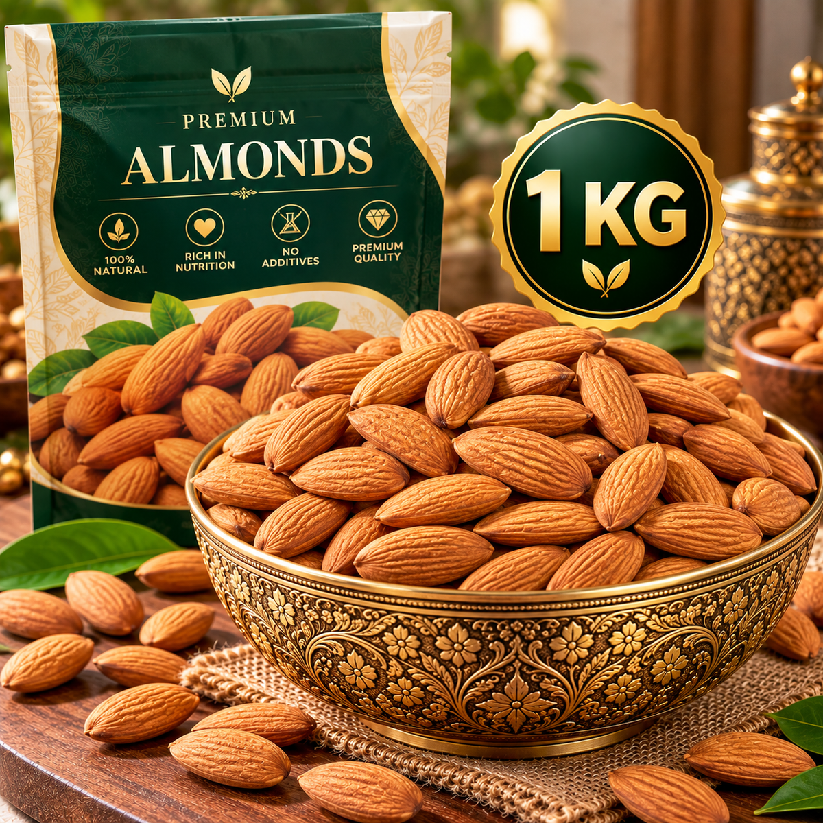 (4KG - 1Kg*4) Dry Fruits Combo Pack of 4 - (Almonds, Cashews, Pistachios, Raisins) - Healthy Dry Fruit Snacks | Tasty & Delicious, Rich in Protein | High in Protein, Fiber & Boost Immunity | Real Nuts | Gluten-Free | Super Healthy Nuts