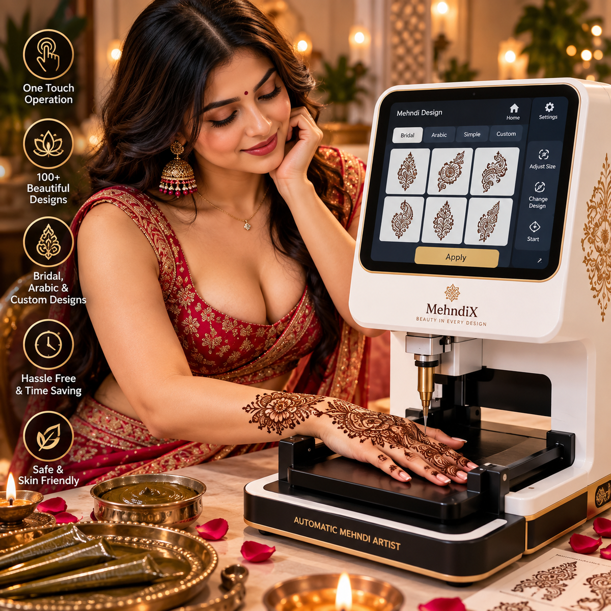 ❤️ MehndiX Smart Automatic Mehndi Machine – Beautiful Bridal Designs in One Touch