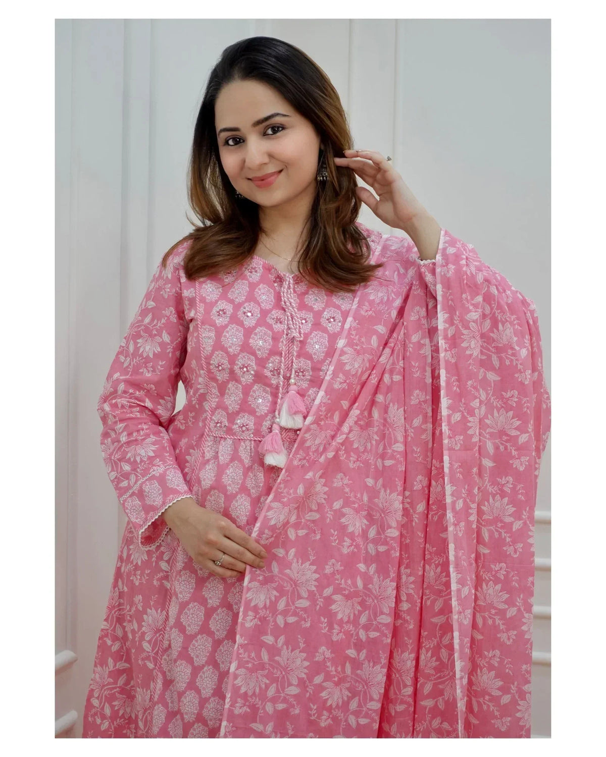Pink Afghani Cotton Suit
