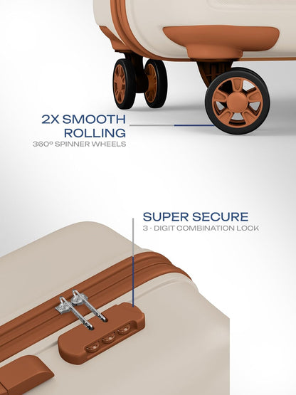 Safari Pentagon Pro 8 Wheels Set of 3, (Cabin + Medium + Large) Trolley Bag, Hard Case Polypropylene, 360º Wheeling Luggage, Suitcase for Travel, Trolley...