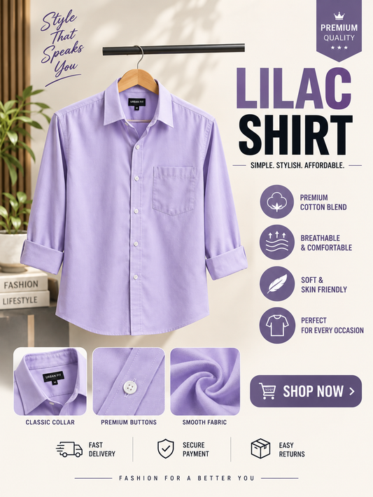 🔥 👉 🔥 Get The Look Combo 😎 | Lilac Shirt & Cream Pant Set 💜 (Limited Stock 🚀) - 90% OFF 😍