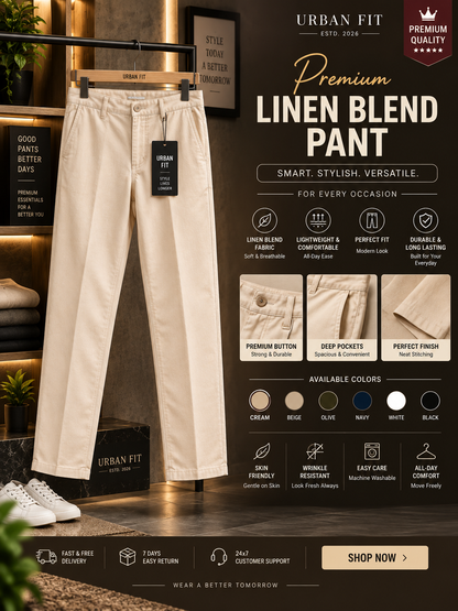 🔥 Premium Linen Blend Maroon Shirt & Cream Pant Combo – Stylish Casual Outfit (Limited Stock) - 90% OFF 😍