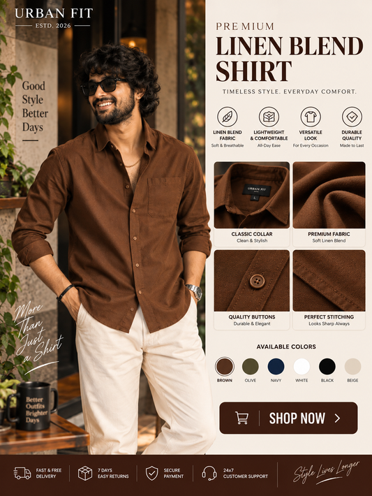 🔥 Premium Brown Shirt & Cream Pant Combo for Men – Stylish Casual Outfit - 90% OFF 😍